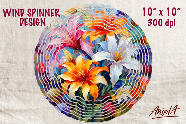 Flower wind spinner sublimation / wild lilies drawing png Sublimation Angelina Semenova 