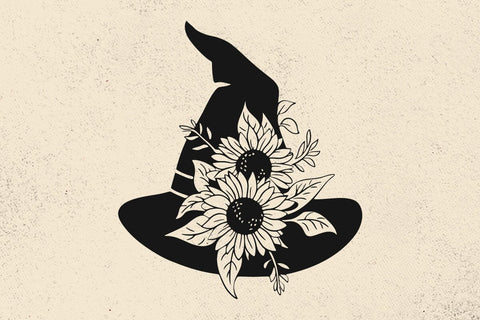 Flower Witch Hat SVG file, Floral Witch hat svg file, Witch svg, Autumn svg, Halloween svg file, Halloween cut file, Witch hat SVG DesignDestine 