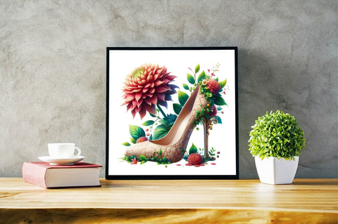 Flower with High Heels Sublimation Clipart Sublimation SVGArt 