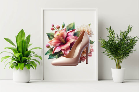 Flower with High Heels Sublimation Clipart Sublimation SVGArt 
