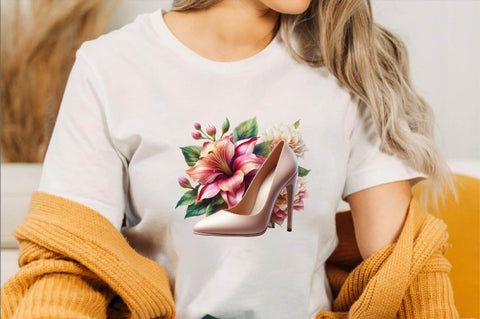 Flower with High Heels Sublimation Clipart Sublimation SVGArt 
