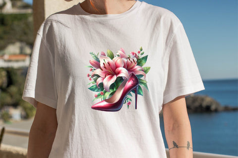 Flower with High Heels Sublimation Clipart Sublimation SVGArt 
