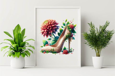 Flower with High Heels Sublimation Clipart Sublimation SVGArt 