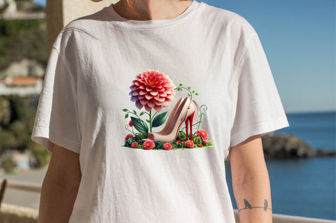 Flower with High Heels Sublimation Clipart Sublimation SVGArt 