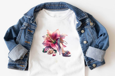 Flower with High Heels Sublimation Clipart Sublimation SVGArt 