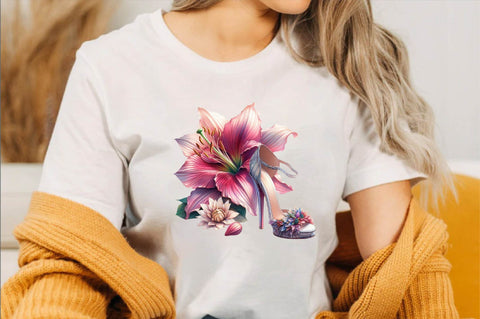 Flower with High Heels Sublimation Clipart Sublimation SVGArt 