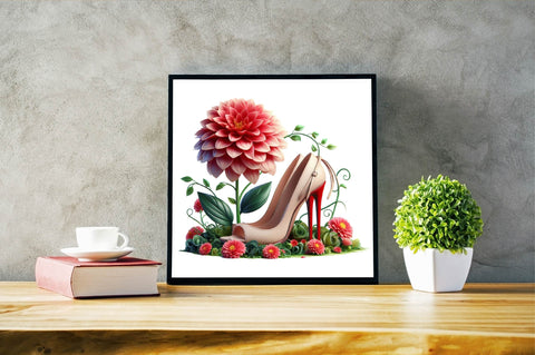 Flower with High Heels Sublimation Clipart Sublimation SVGArt 