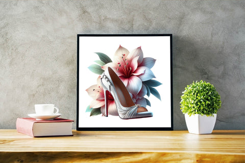 Flower with High Heels Sublimation Clipart Sublimation SVGArt 