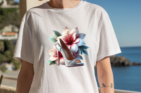 Flower with High Heels Sublimation Clipart Sublimation SVGArt 