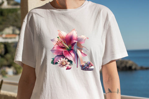 Flower with High Heels Sublimation Clipart Sublimation SVGArt 