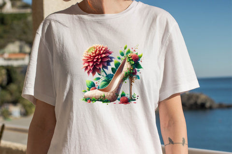 Flower with High Heels Sublimation Clipart Sublimation SVGArt 