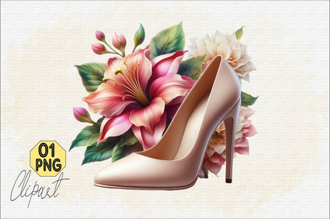 Flower with High Heels Sublimation Clipart Sublimation SVGArt 