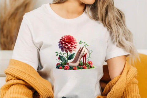 Flower with High Heels Sublimation Clipart Sublimation SVGArt 