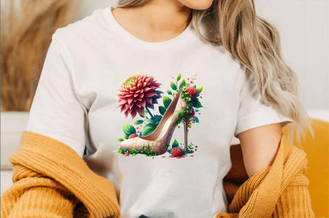 Flower with High Heels Sublimation Clipart Sublimation SVGArt 