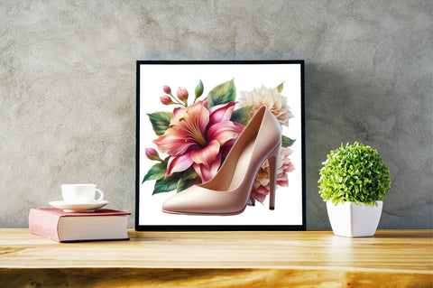 Flower with High Heels Sublimation Clipart Sublimation SVGArt 