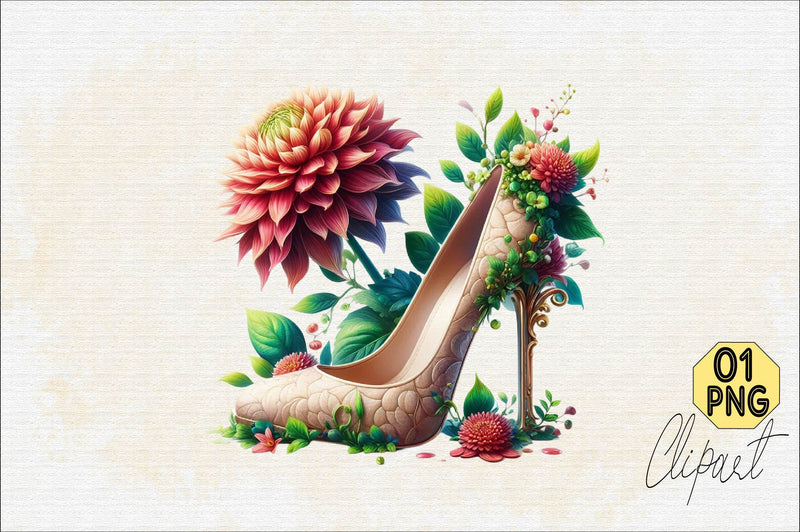 Flower with High Heels Sublimation Clipart Sublimation SVGArt 