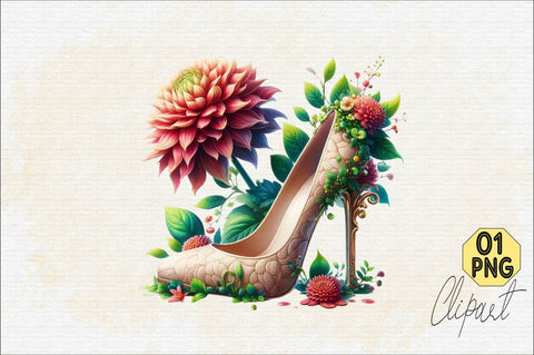 Flower with High Heels Sublimation Clipart Sublimation SVGArt 