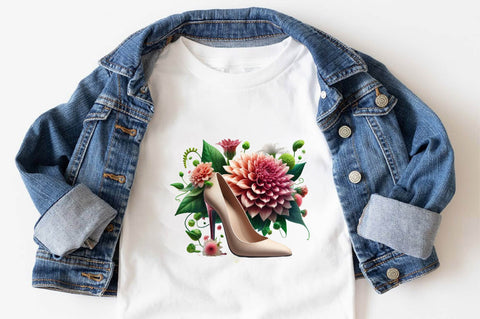 Flower with High Heels Watercolor PNG Sublimation Clipart Sublimation SVGArt 