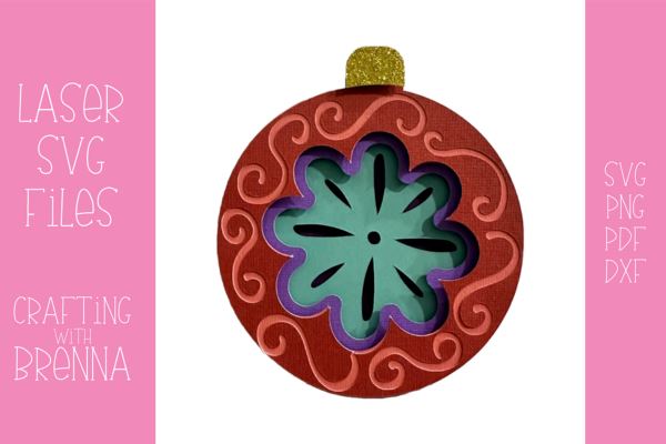 Flower with Swirls Ornament Laser SVG File SVG Crafting With Brenna 