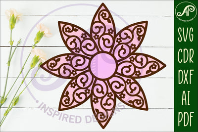 Flower with vines and flowers wall art sign, SVG file SVG APInspireddesigns 