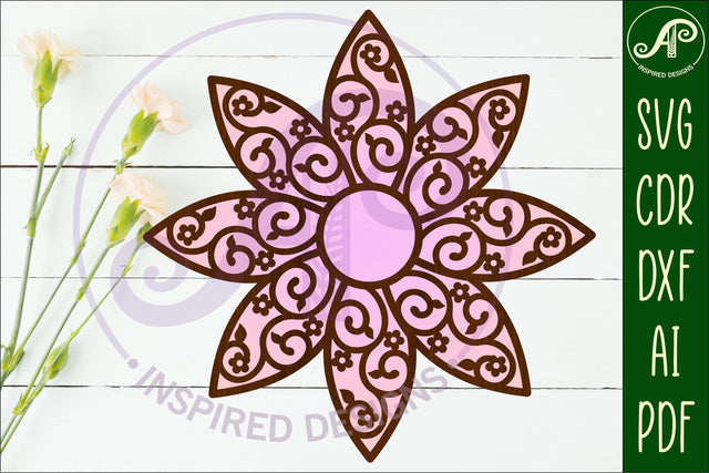 Flower with vines and flowers wall art sign, SVG file SVG APInspireddesigns 