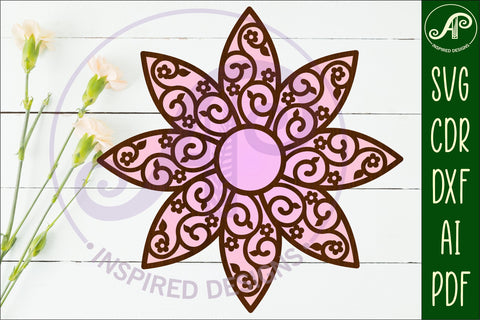 Flower with vines and flowers wall art sign, SVG file SVG APInspireddesigns 