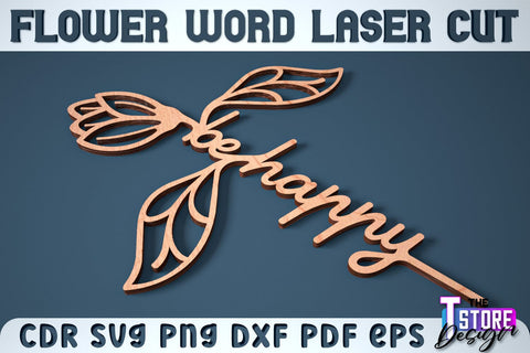 Flower Word | Layered Flower Design | Gift Design | CNC File SVG The T Store Design 