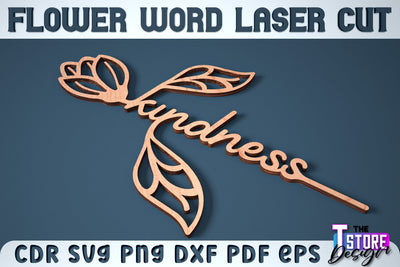 Flower Word | Layered Flower Design | Gift Design | CNC File SVG The T Store Design 
