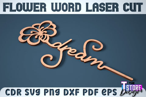 Flower Word | Layered Flower Design | Gift Design | CNC File SVG The T Store Design 