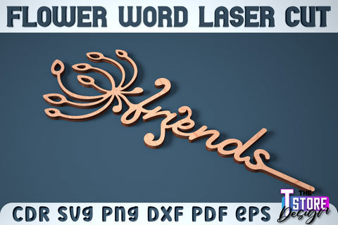 Flower Word | Layered Flower Design | Gift Design | CNC File SVG The T Store Design 