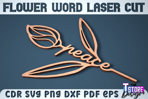 Flower Word | Layered Flower Design | Gift Design | CNC File SVG The T Store Design 