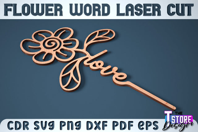 Flower Word | Layered Flower Design | Gift Design | CNC File SVG The T Store Design 