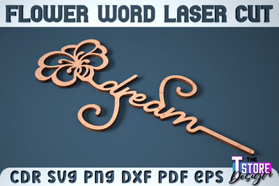 Flower Word | Layered Flower Design | Gift Design | CNC File SVG The T Store Design 