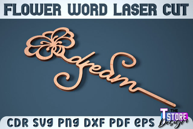 Flower Word | Layered Flower Design | Gift Design | CNC File SVG The T Store Design 