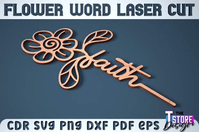 Flower Word | Layered Flower Design | Gift Design | CNC File SVG The T Store Design 