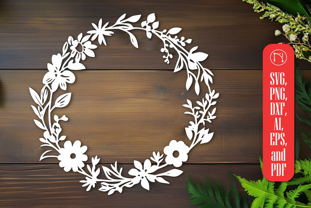 Flower Wreath Paper Cut SVG Cut File SVG MD JOYNAL ABDIN 