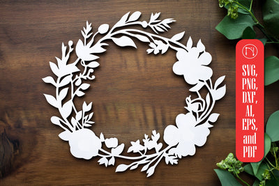 Flower Wreath Paper Cut SVG Cut File SVG MD JOYNAL ABDIN 
