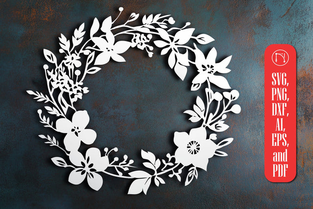 Flower Wreath Paper Cut SVG Cut File SVG MD JOYNAL ABDIN 