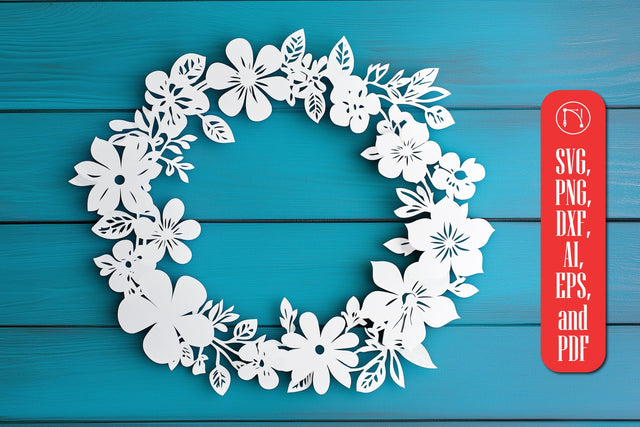 Flower Wreath Paper Cut SVG Cut File SVG MD JOYNAL ABDIN 