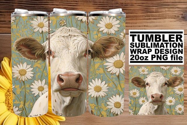 Flowered Farm Animals Tumbler Wrap - Spring Love Sublimation afrosvg 