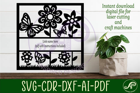 Flowers and Butterflies name wall art sign or card SVG APInspireddesigns 