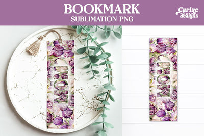 Flowers Bookmark, Printable Bookmark Sublimation Carla C Designs 