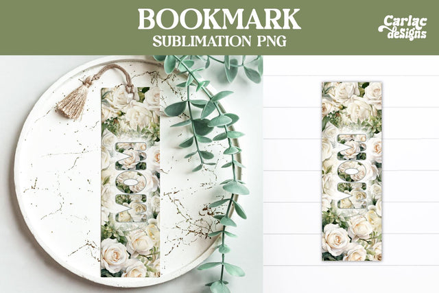 Flowers Bookmark, Printable Bookmark Sublimation Carla C Designs 