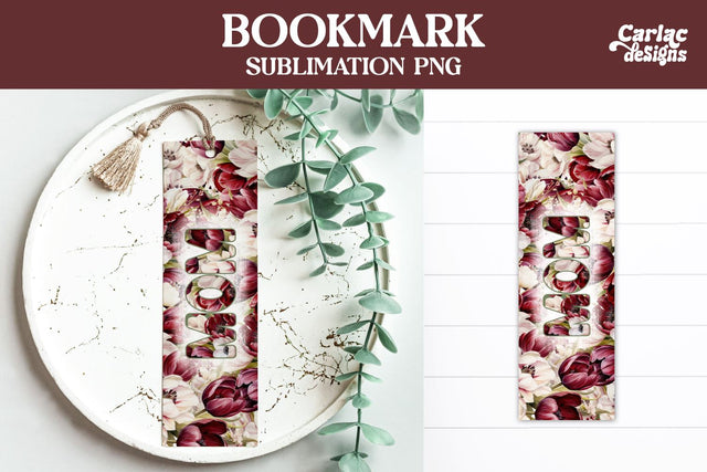 Flowers Bookmark, Printable Bookmark Sublimation Carla C Designs 