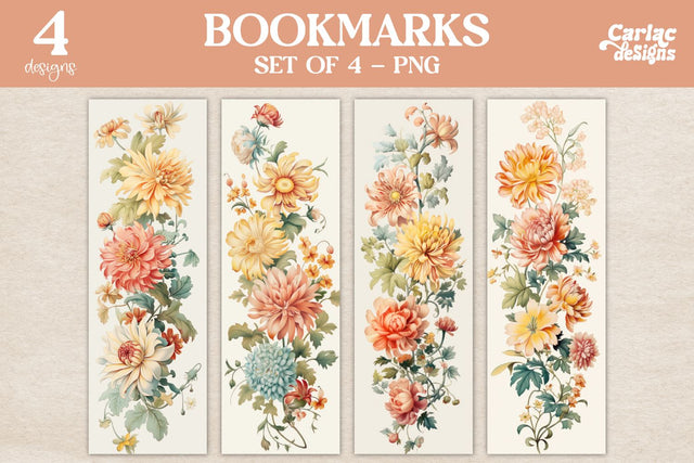 Flowers Bookmark, Watercolor Bookmarks Sublimation Carla C Designs 