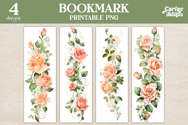 Flowers Bookmark, Watercolor Bookmarks Sublimation Carla C Designs 
