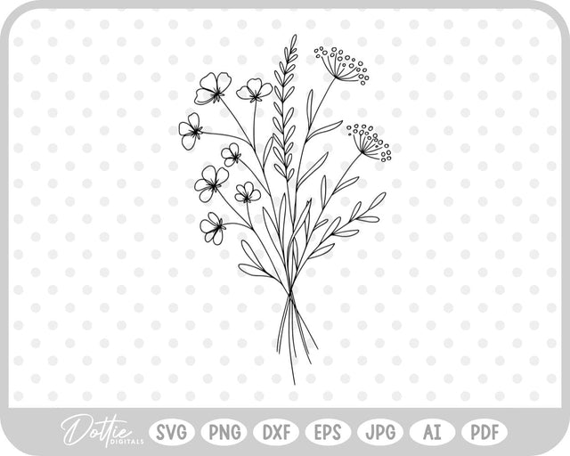 Flowers Bouquet SVG DottieDigitals 