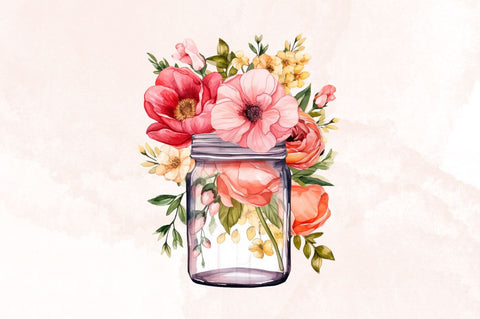 Flowers Bouquet Watercolor Clipart Bundle Sublimation Designangry 