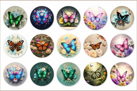 Flowers Butterfly Keychain Bundle Sublimation Shetara Begum 