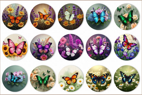 Flowers Butterfly Keychain Bundle Sublimation Shetara Begum 